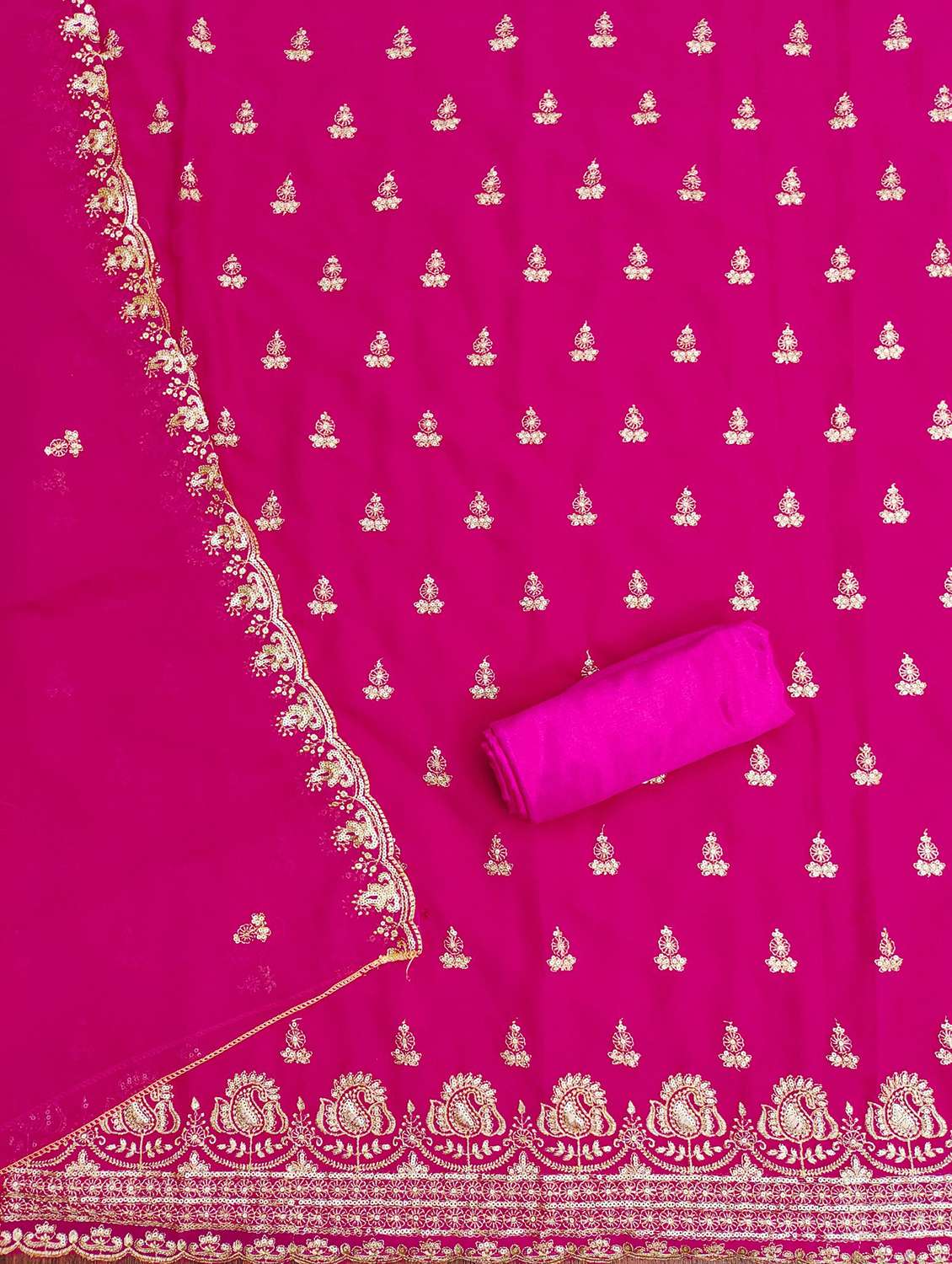 women solid with work embroidered unstitched suit set - 21981138 -  Standard Image - 1