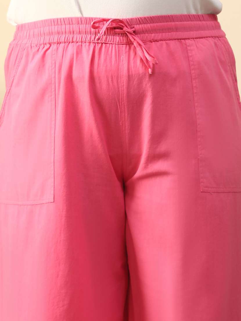 women plus size solid mid rise wide leg trouser - 21981180 - Standard Image - 6