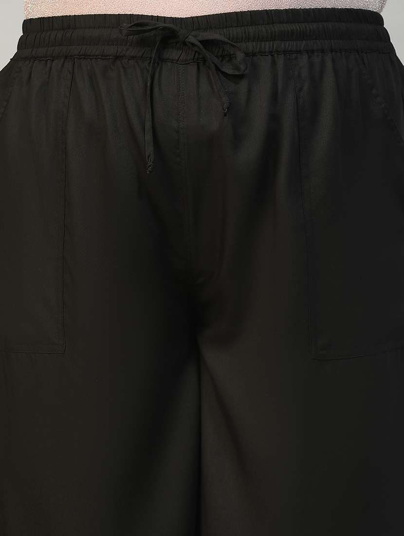 women plus size solid mid rise wide leg trouser - 21981181 - Standard Image - 6