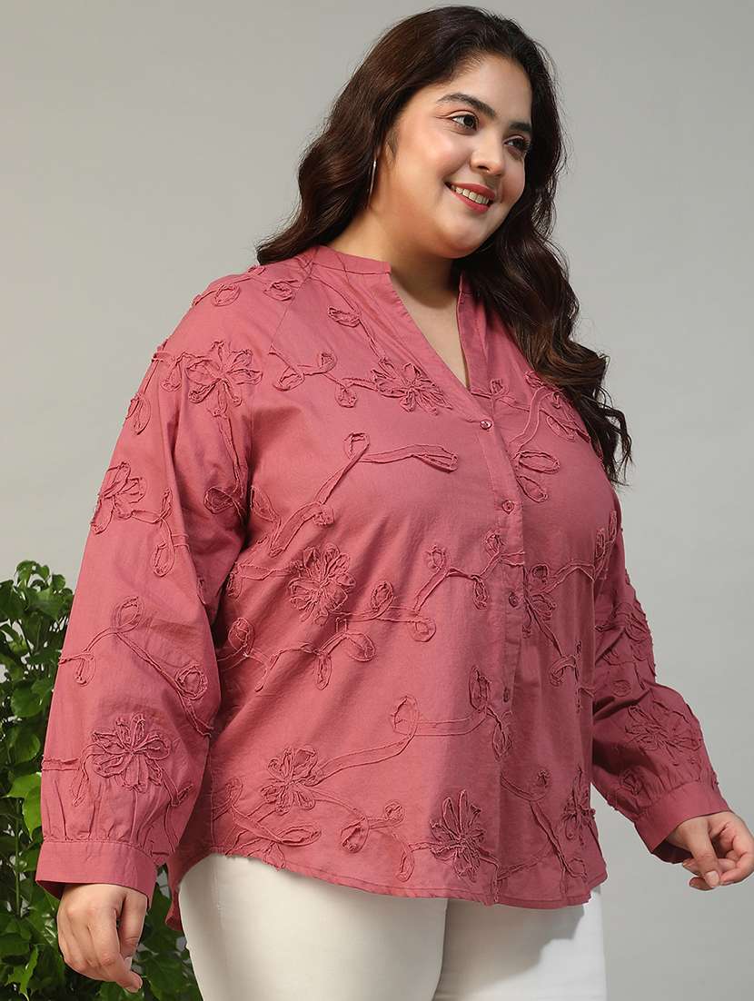 women plus size self designed long sleeve top - 21981189 -  Standard Image - 1