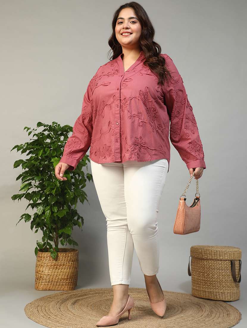 women plus size self designed long sleeve top - 21981189 -  Standard Image - 4