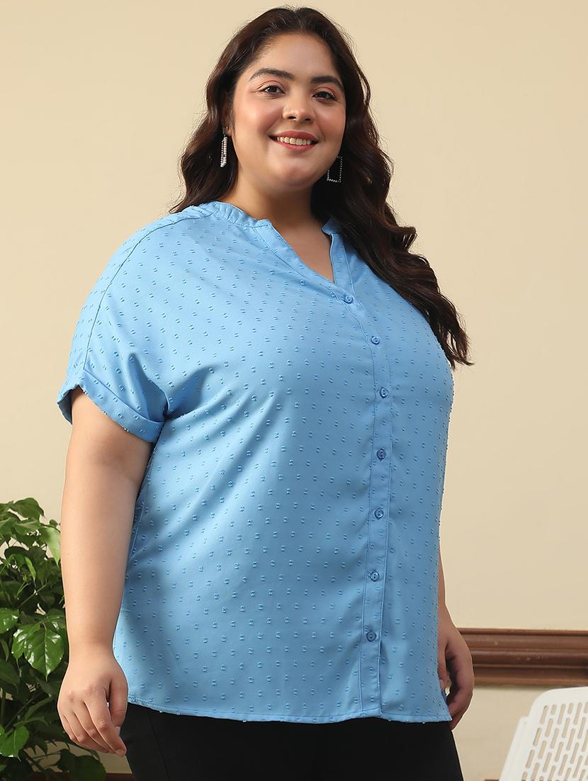women plus size self designed short sleeve top - 21981190 - Standard Image - 1