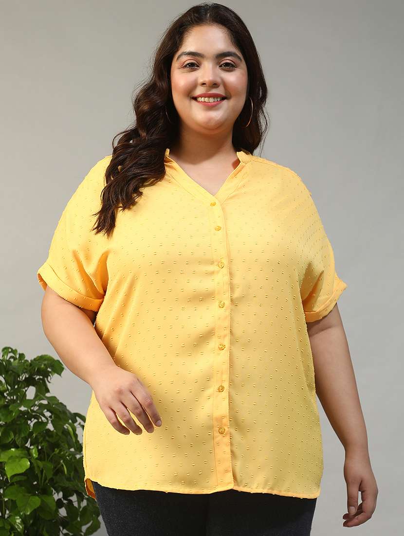 women plus size self designed short sleeve top