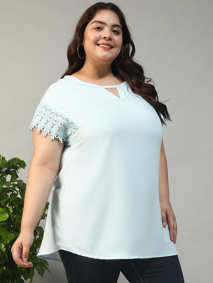 women plus size solid short sleeve top - 21981193 - Standard Image - 1