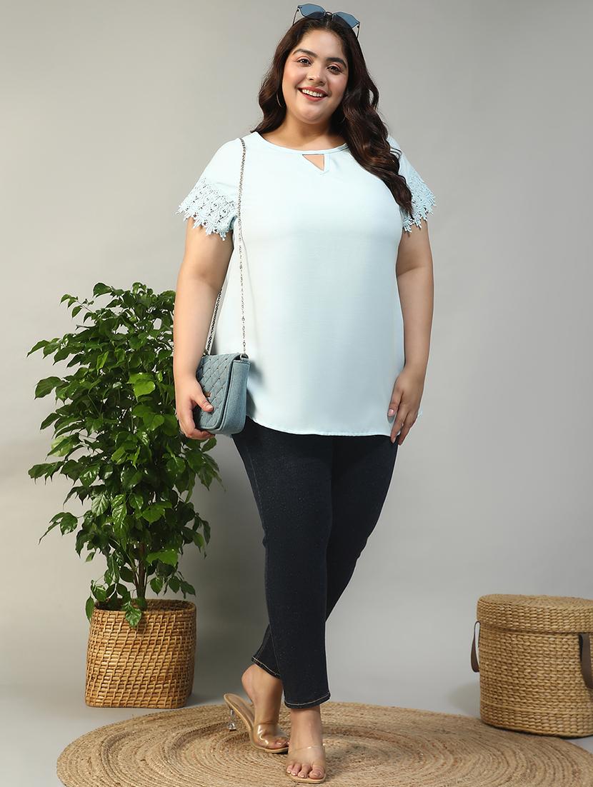 women plus size solid short sleeve top - 21981193 - Standard Image - 4