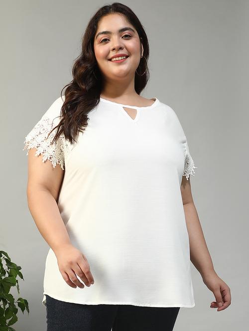 women plus size solid short sleeve top - 21981194 - Standard Image - 0