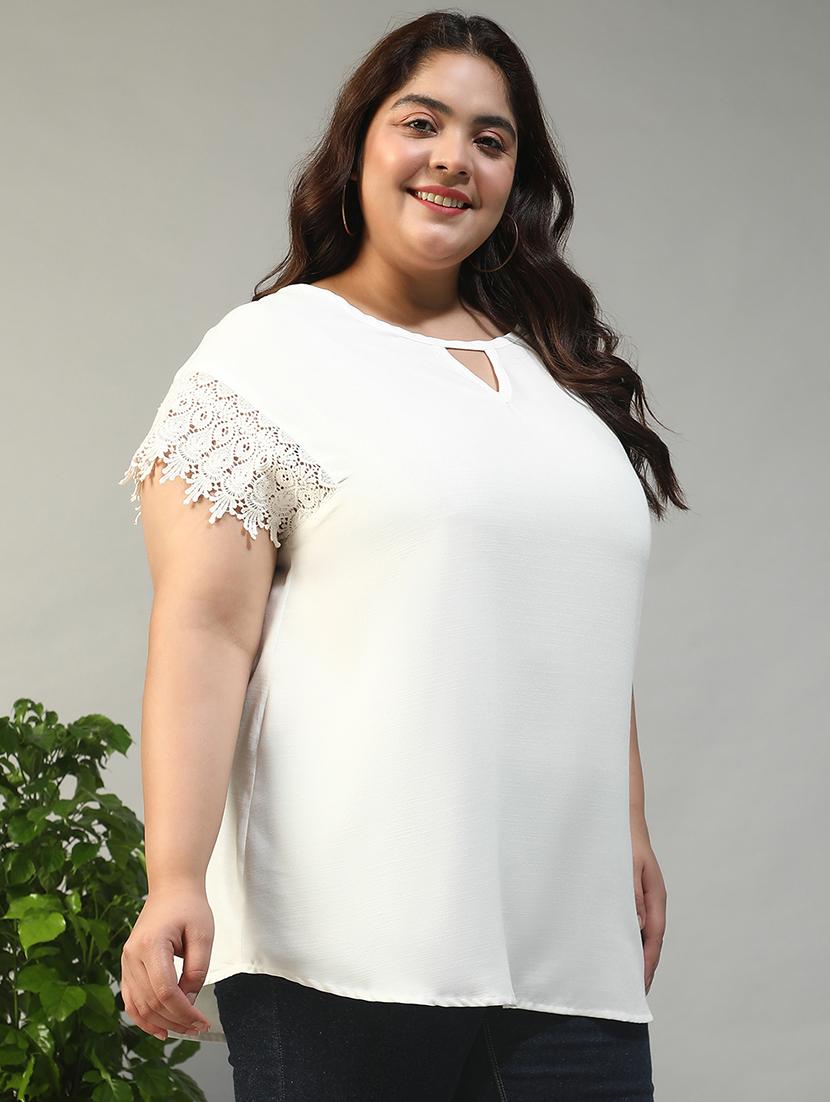 women plus size solid short sleeve top - 21981194 - Standard Image - 1