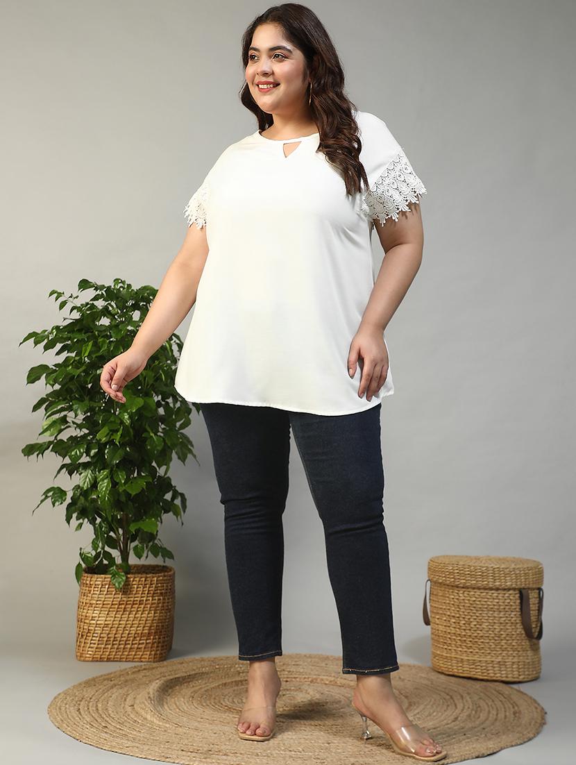 women plus size solid short sleeve top - 21981194 - Standard Image - 4