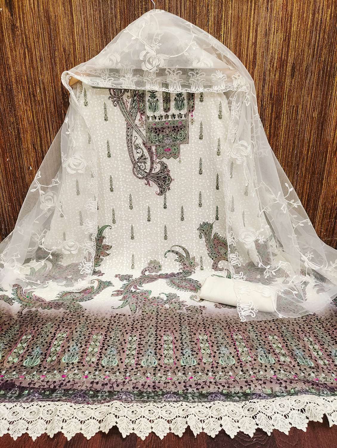 women embroidered unstitched suit set - 21981206 -  Standard Image - 1