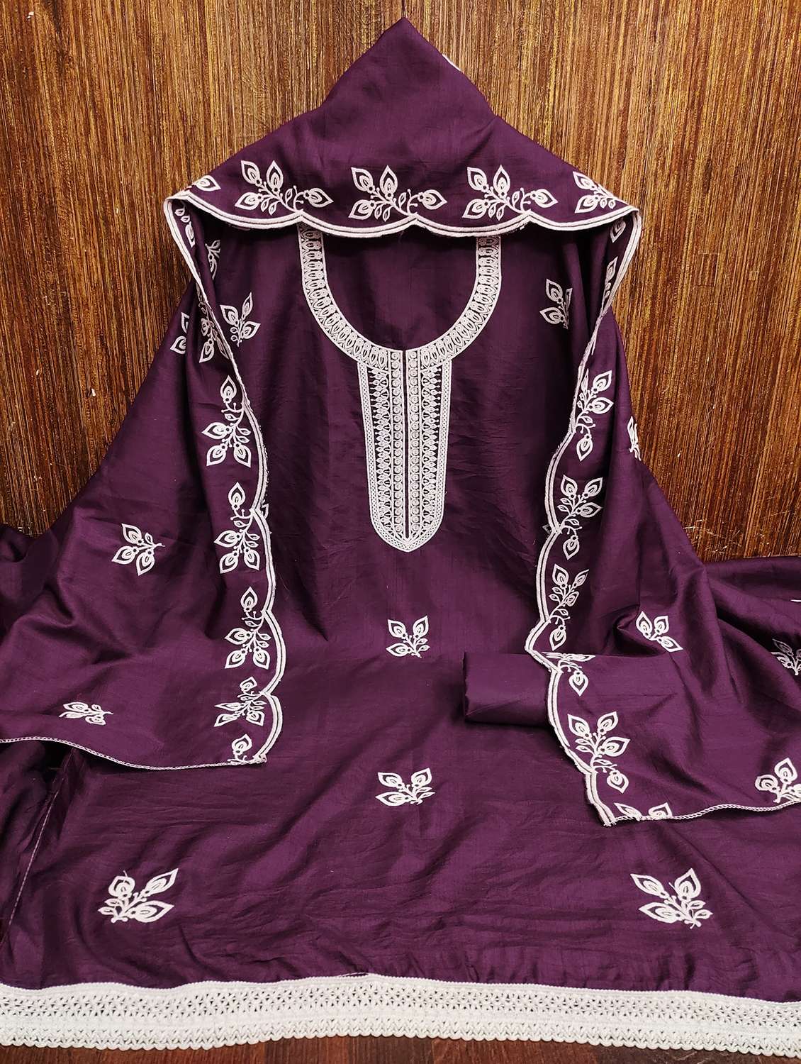 women embroidered unstitched suit set - 21981226 -  Standard Image - 1
