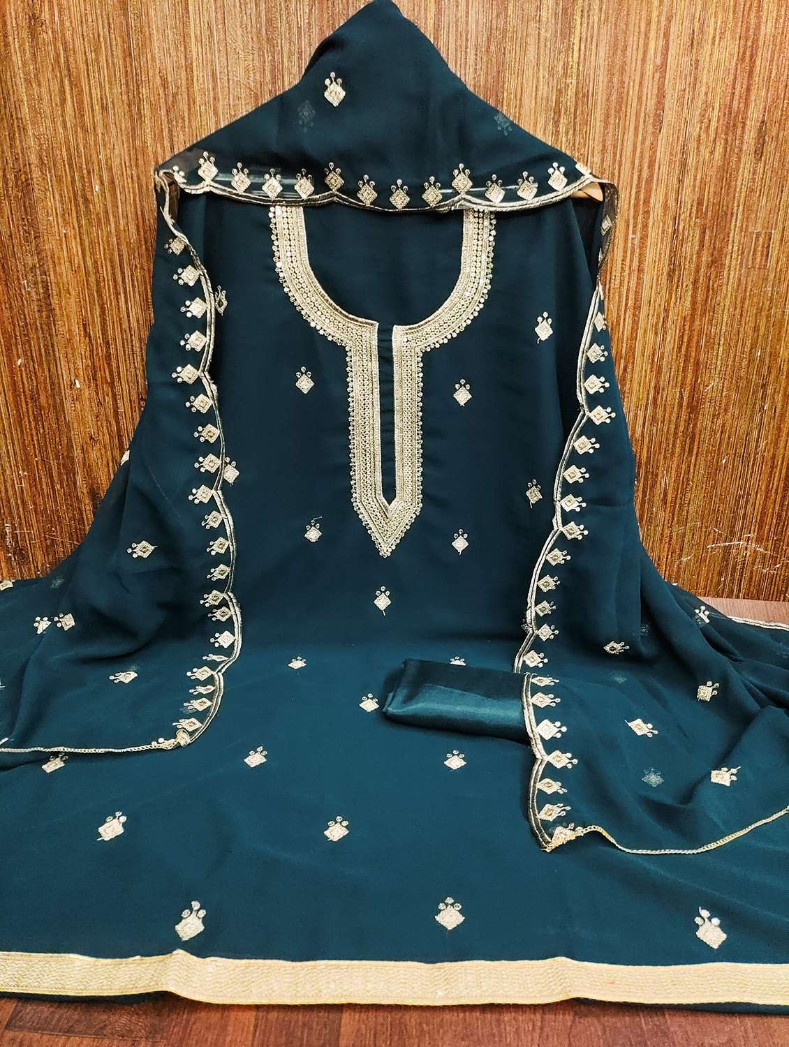 women embroidered unstitched suit set - 21981239 -  Standard Image - 1