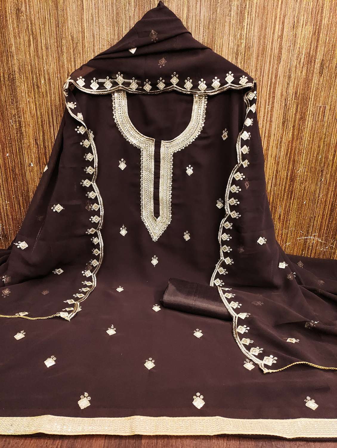 women embroidered unstitched suit set - 21981240 -  Standard Image - 1