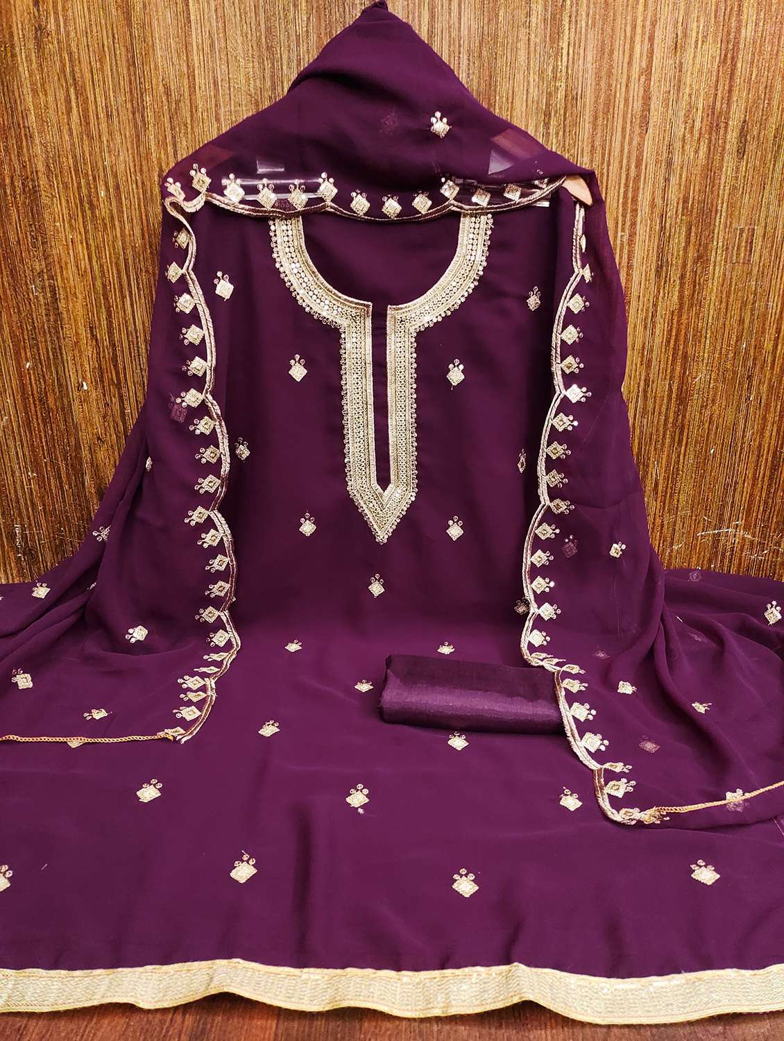 women embroidered unstitched suit set - 21981241 -  Standard Image - 1