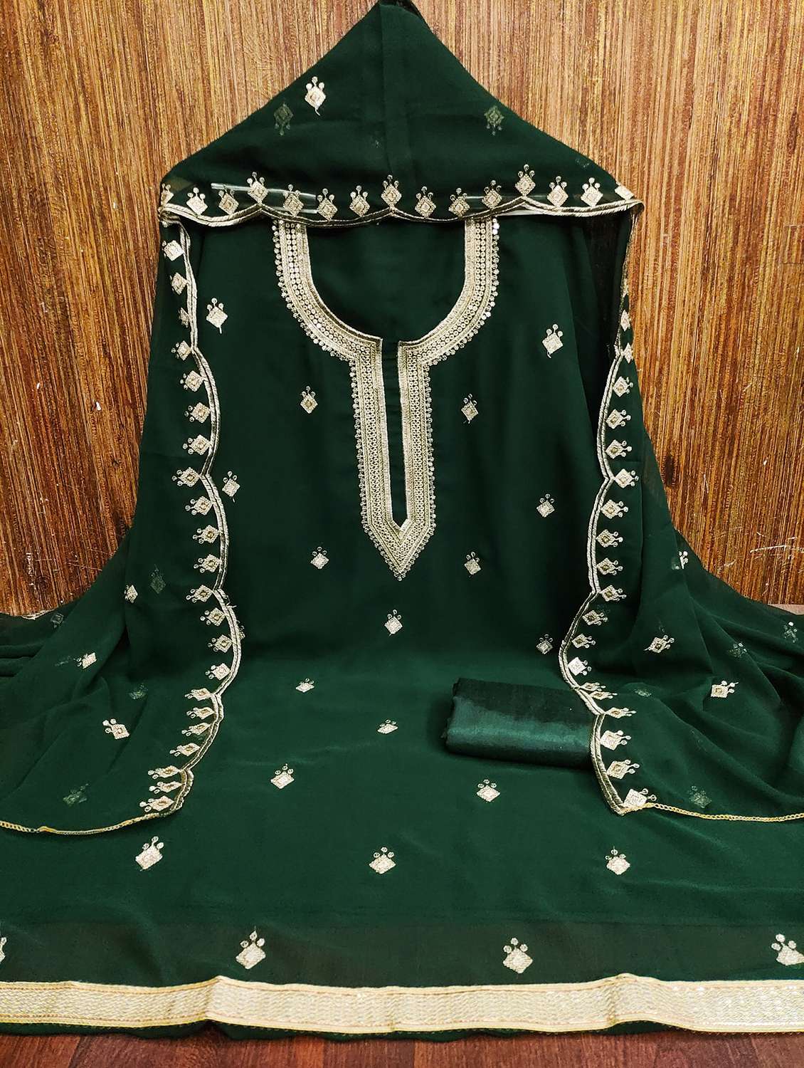 women embroidered unstitched suit set - 21981242 -  Standard Image - 1