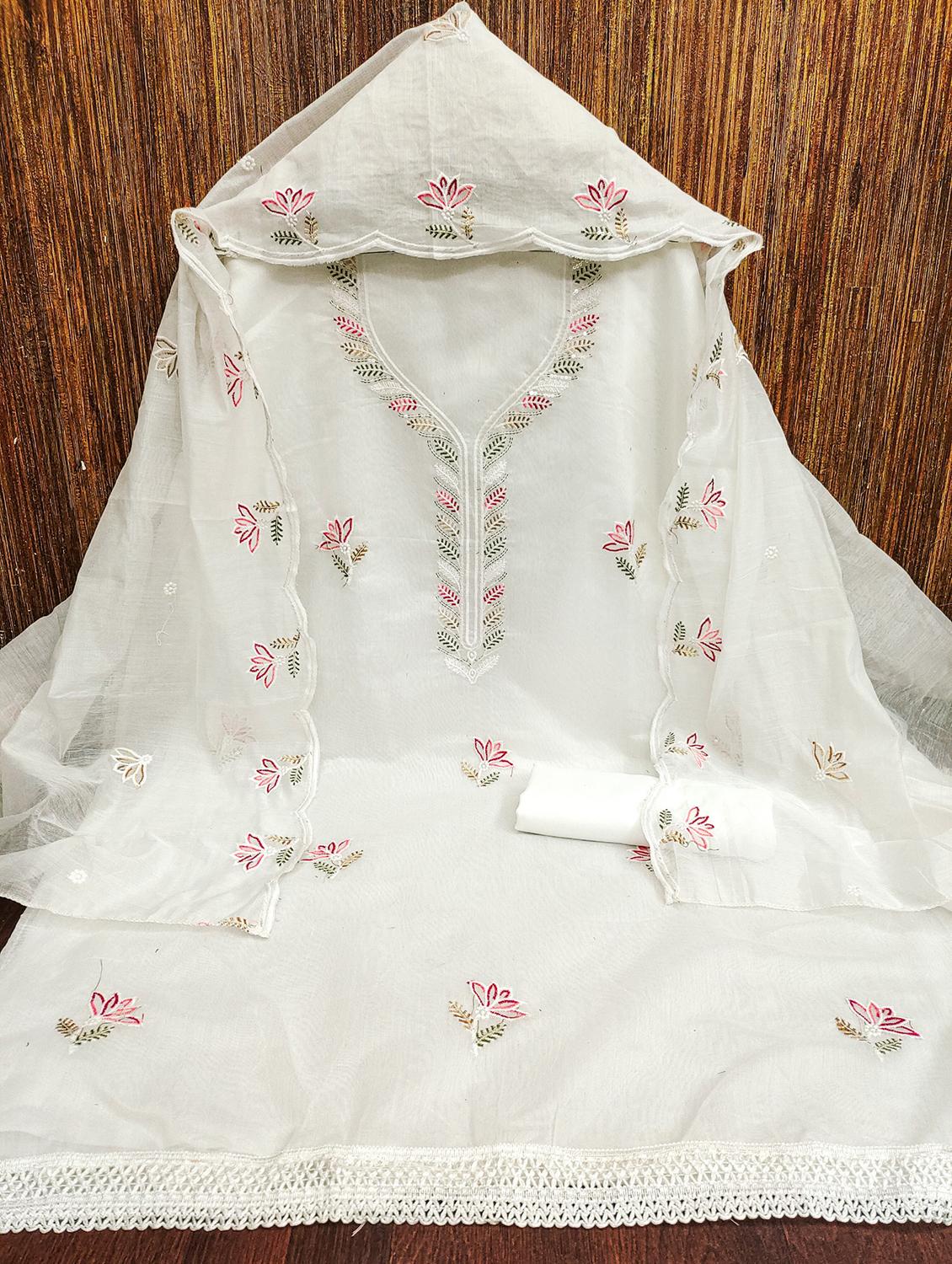 women embroidered unstitched suit set - 21981244 -  Standard Image - 1