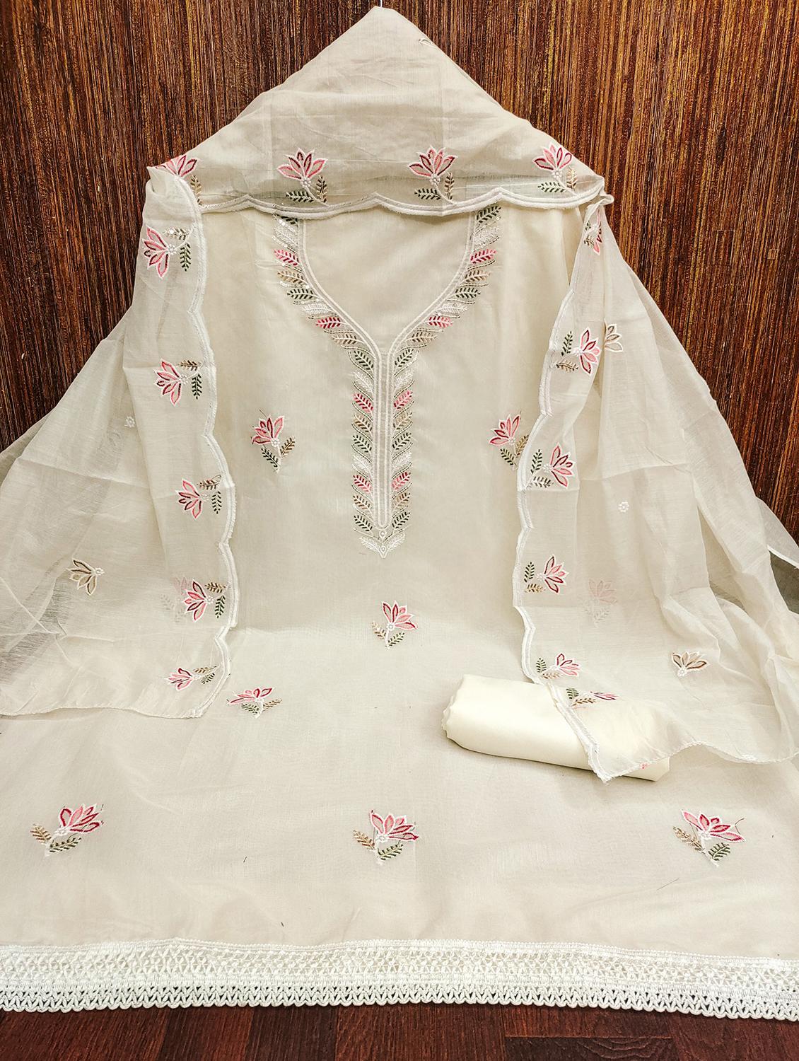 women embroidered unstitched suit set - 21981249 - Standard Image - 1