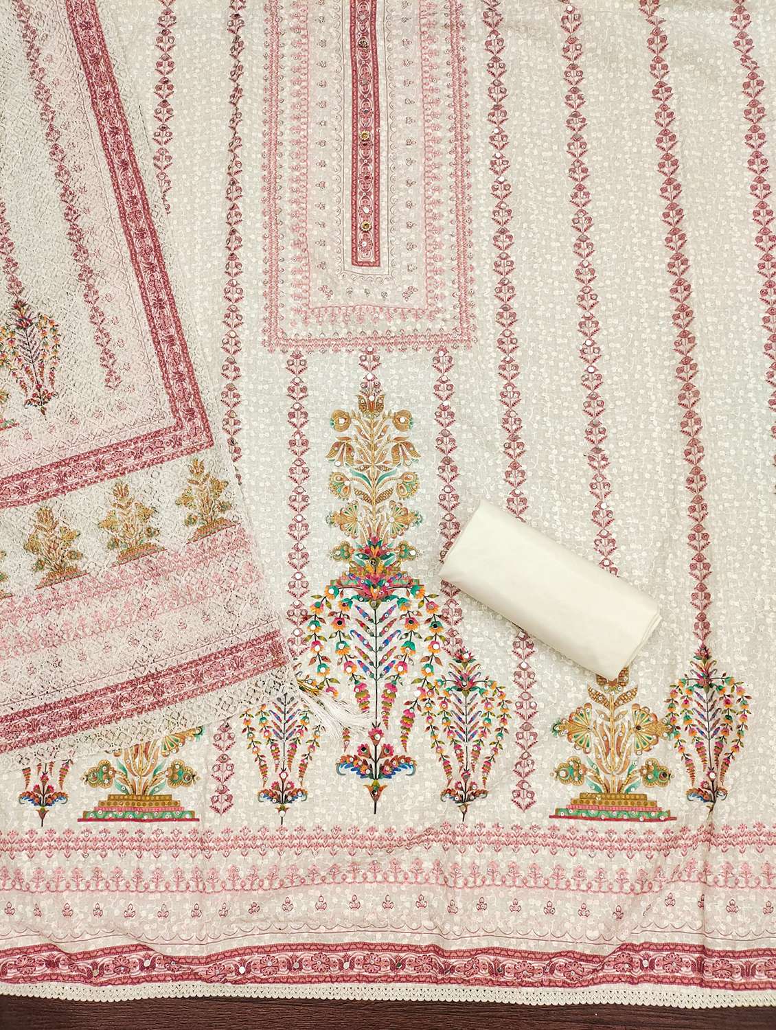 women embroidered unstitched suit set - 21981286 -  Standard Image - 1