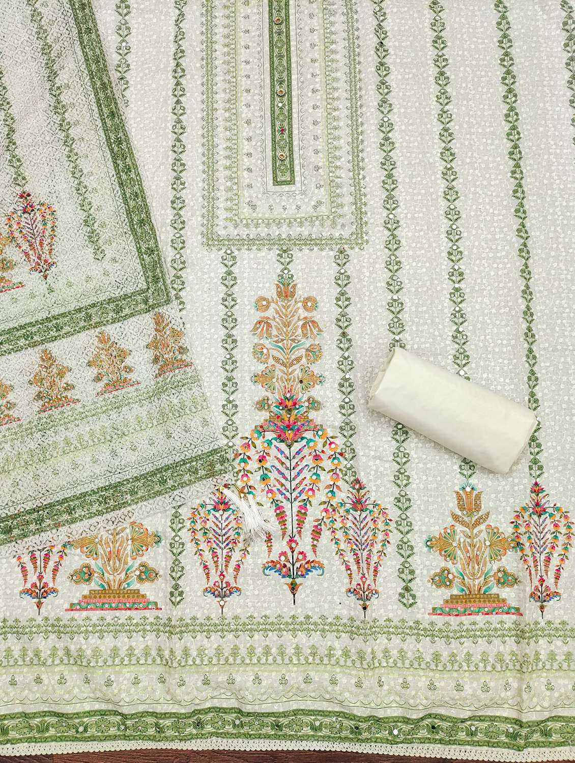 women embroidered unstitched suit set - 21981288 -  Standard Image - 1