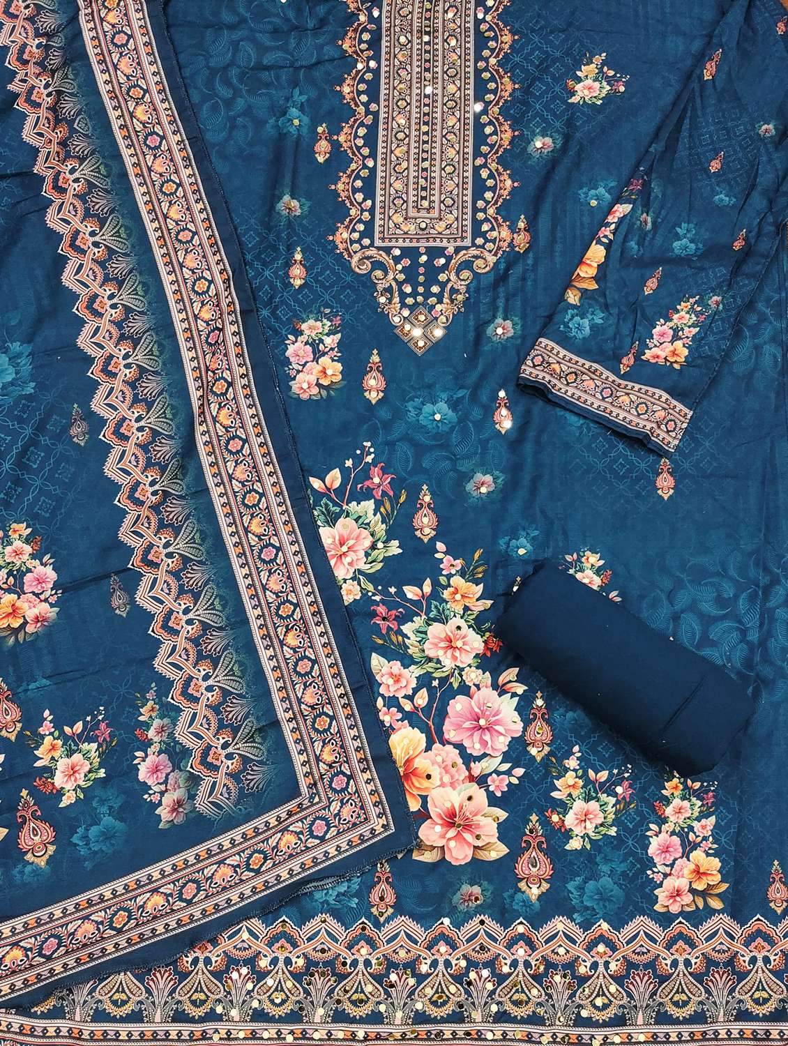 women floral print unstitched suit set - 21981296 -  Standard Image - 1