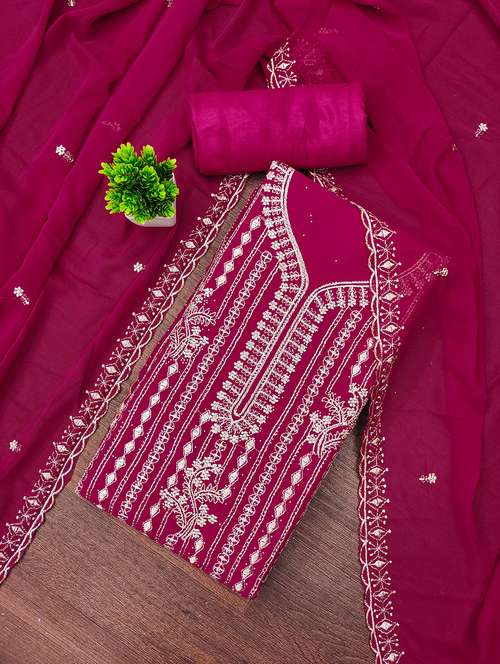 women embroidered unstitched suit set - 21981317 -  Standard Image - 0