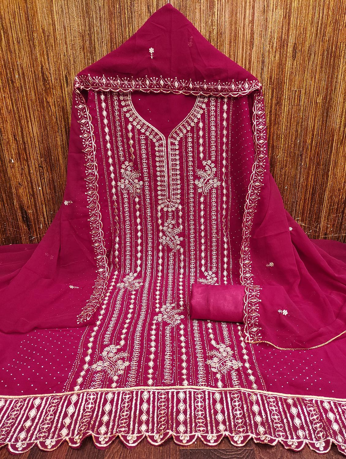 women embroidered unstitched suit set - 21981317 - Standard Image - 1