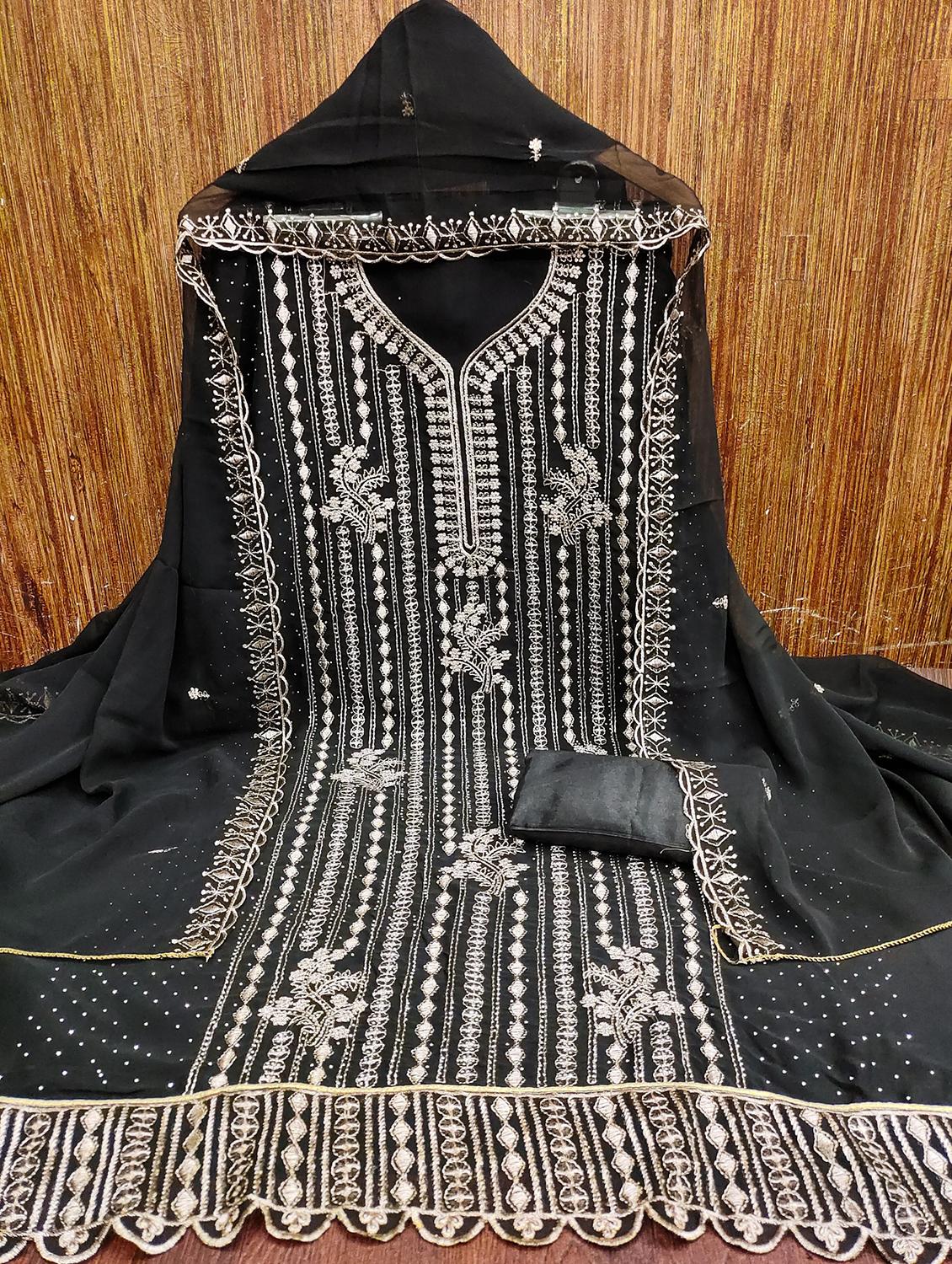 women embroidered unstitched suit set - 21981319 - Standard Image - 1