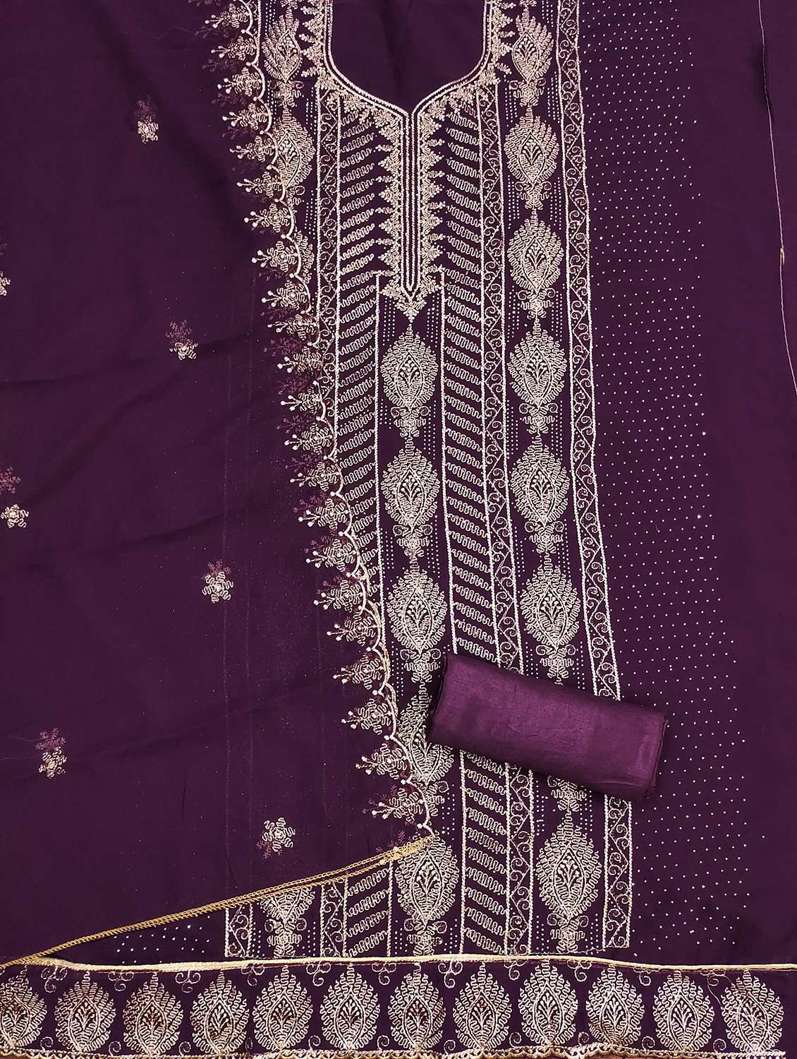 women embroidered unstitched suit set - 21981321 -  Standard Image - 1