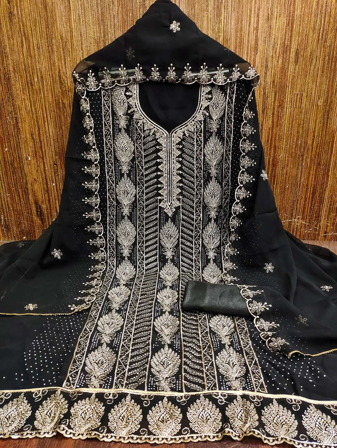 women embroidered unstitched suit set - 21981324 -  Standard Image - 1