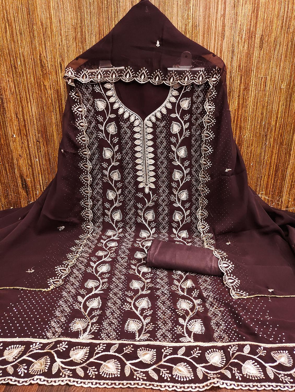 women embroidered unstitched suit set - 21981325 -  Standard Image - 1
