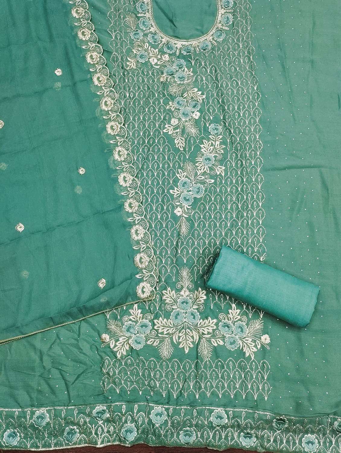 women embroidered unstitched suit set - 21981419 -  Standard Image - 1