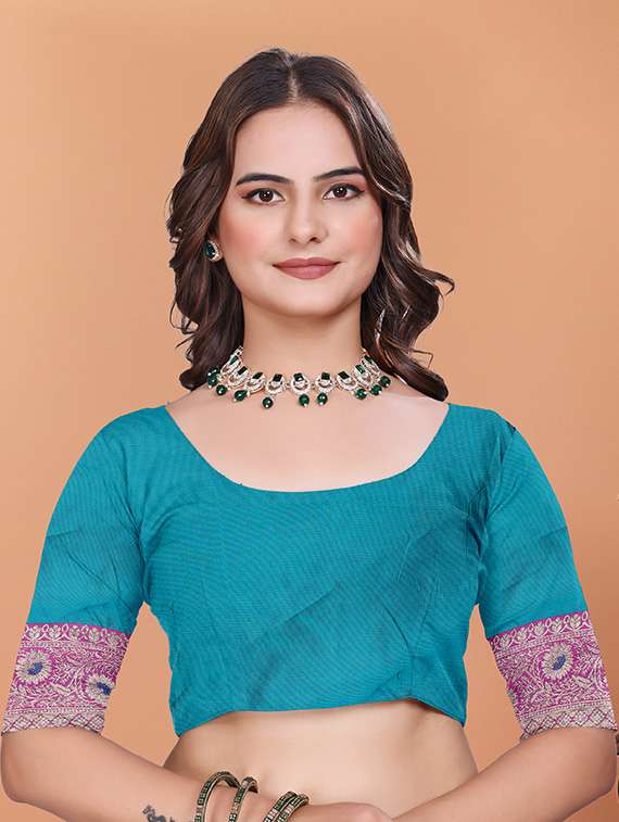 women self design banarasi saree with blouse - 21981426 - Standard Image - 4