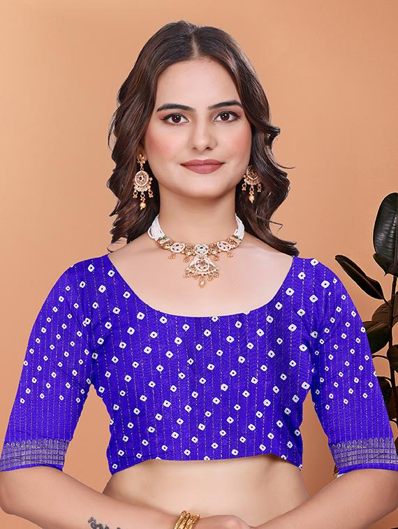 women kalamkari printed bordered saree with blouse - 21981453 - Standard Image - 4