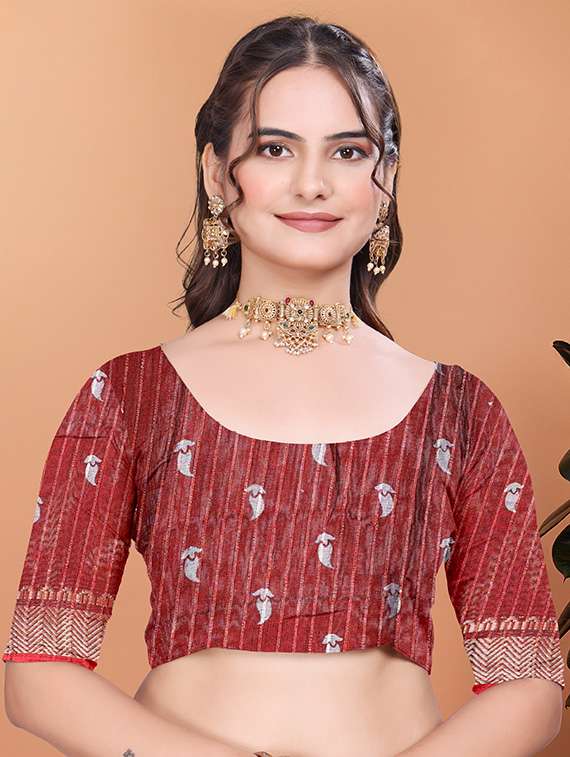 women printed bordered saree with blouse - 21981477 -  Standard Image - 4