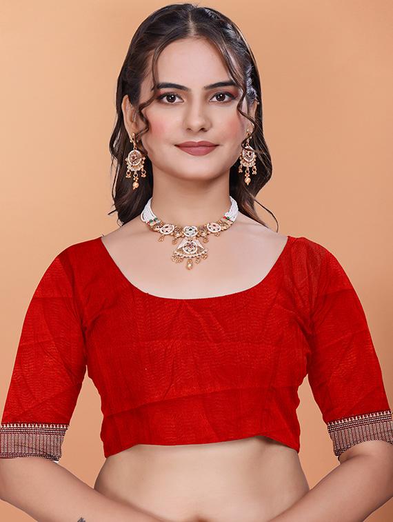 women printed bordered saree with blouse - 21981501 - Standard Image - 4