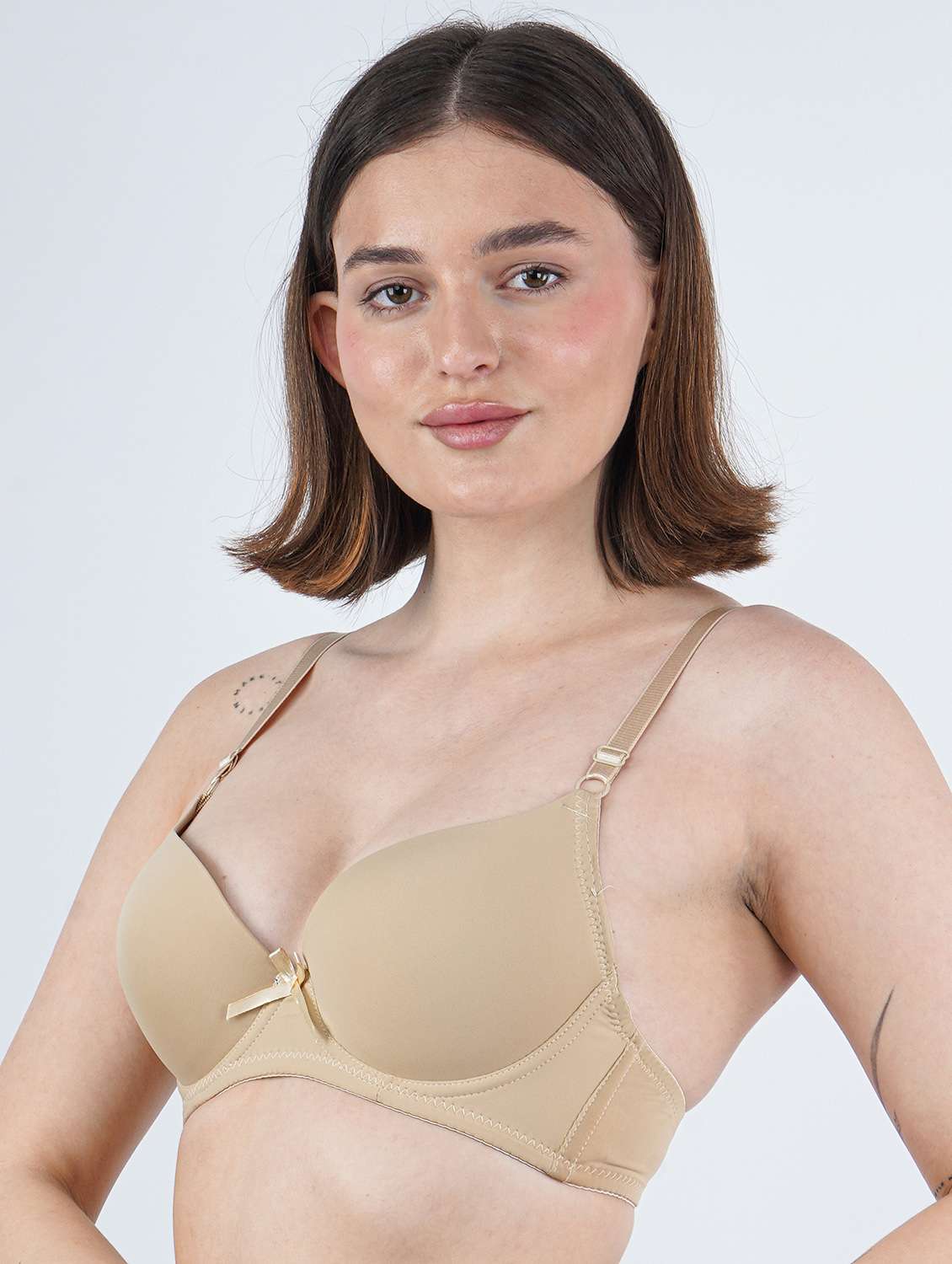 women beige solid underwired push up bra - 21981506 -  Standard Image - 1