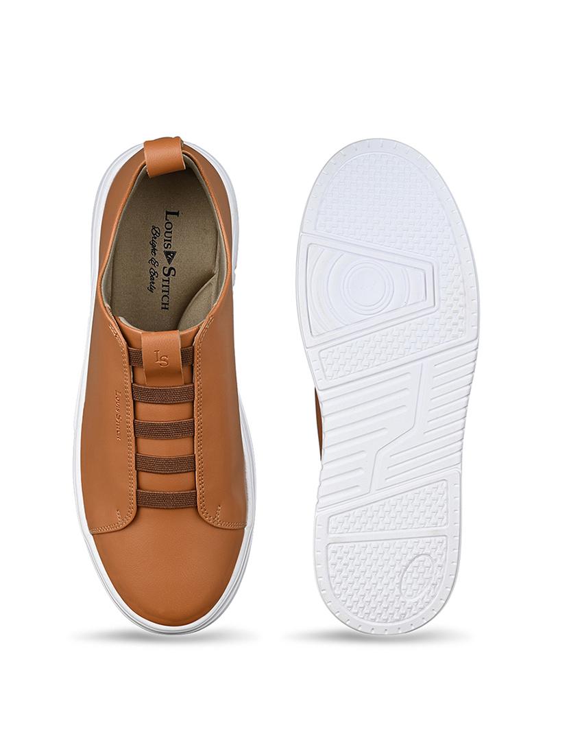 men solid brown slip on sneaker - 21981508 - Standard Image - 4