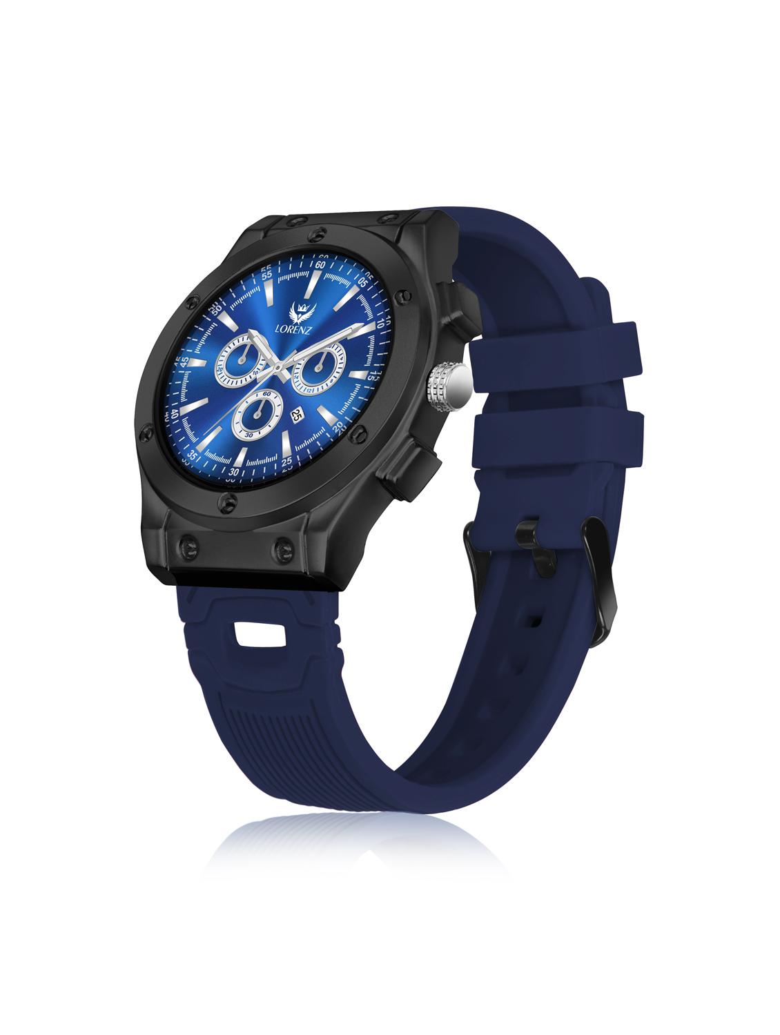men's black dial sporty analog watch with silicone strap - 21981558 -  Standard Image - 1