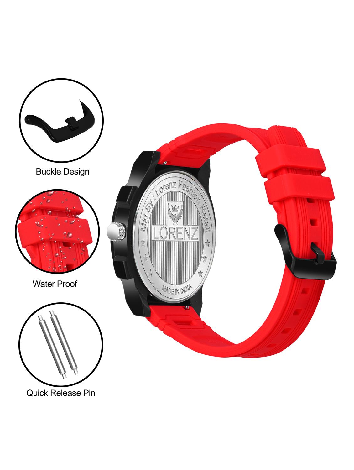 men sporty analog watch with silicone strap - 21981559 - Standard Image - 4