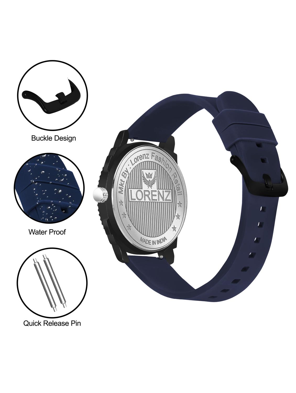 men sporty analog watch with silicone strap - 21981560 - Standard Image - 4
