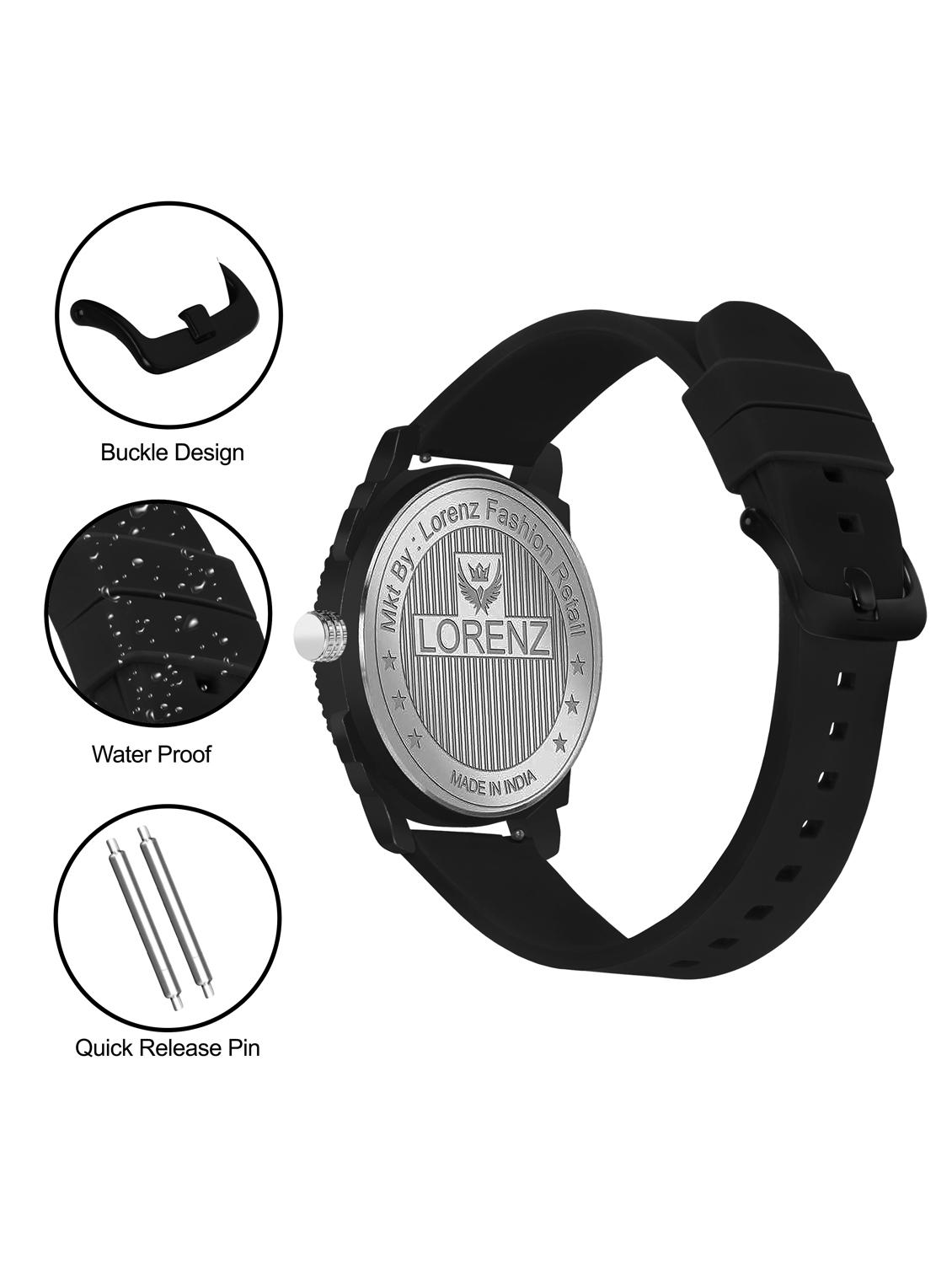 men sporty analog watch with silicone strap - 21981561 - Standard Image - 4