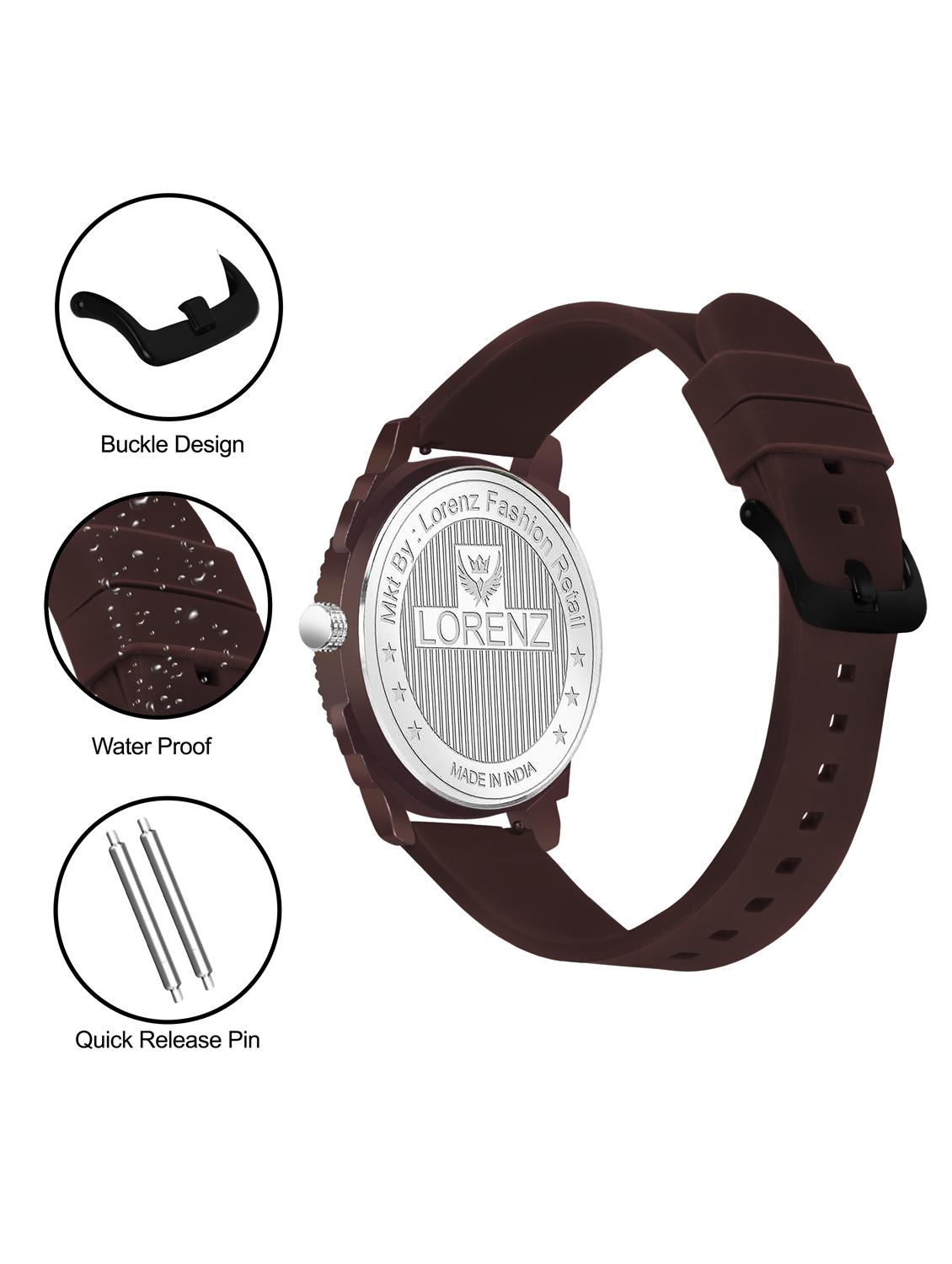 men sporty analog watch with silicone strap - 21981562 - Standard Image - 4