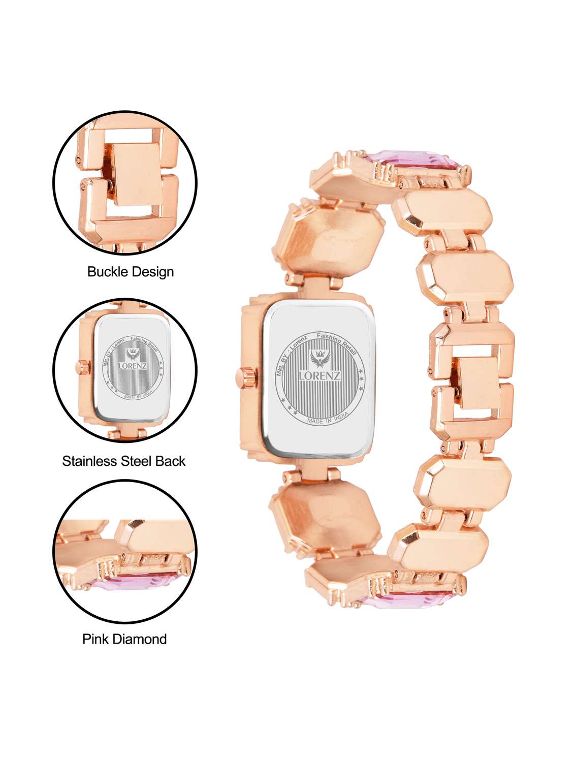 women rose gold dial bracelet watch - 21981563 - Standard Image - 4