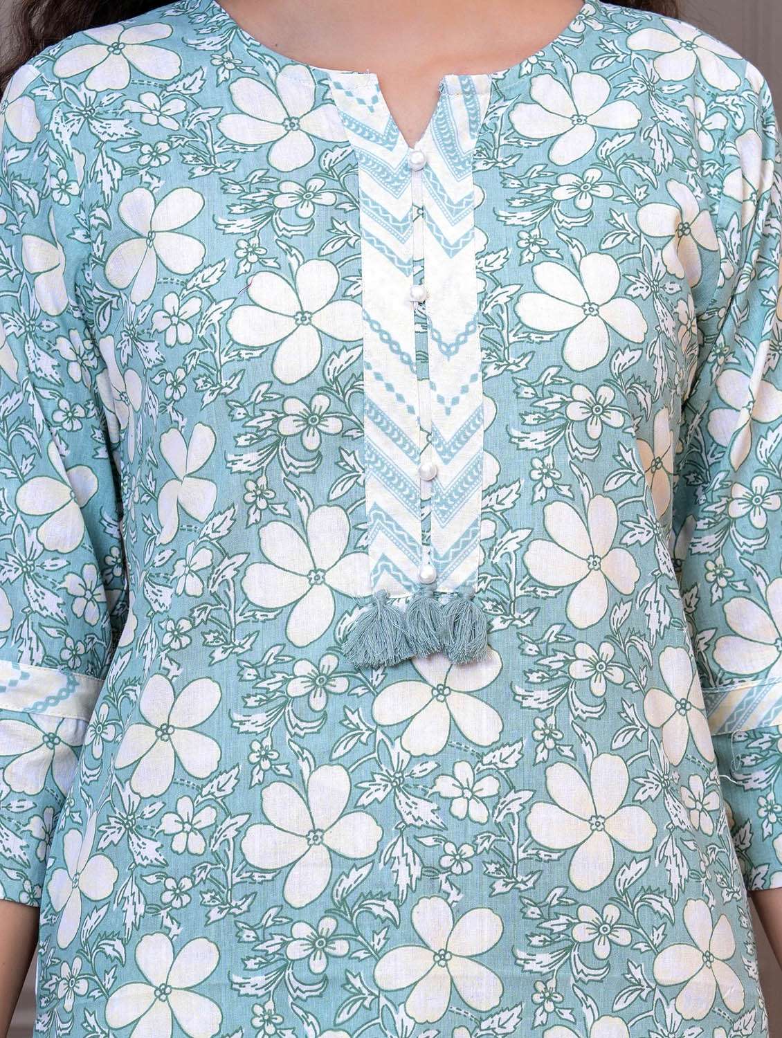 women three quarter sleeve kurta pant with dupatta set - 21981570 -  Standard Image - 4