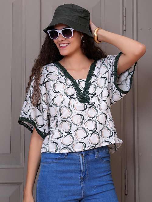 women printed short sleeve regular top - 21981605 -  Standard Image - 0