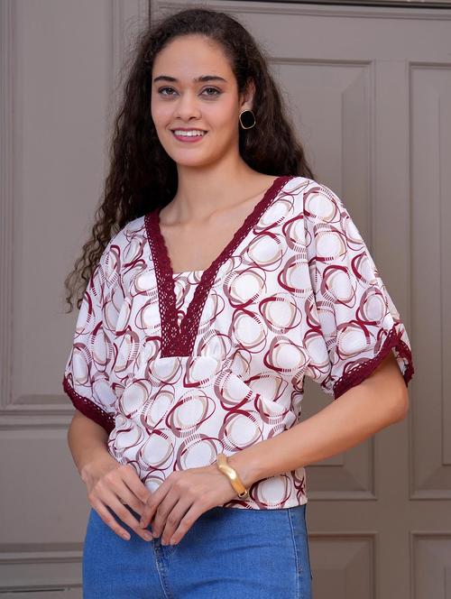 women white printed batwing sleeve top - 21981607 - Standard Image - 0
