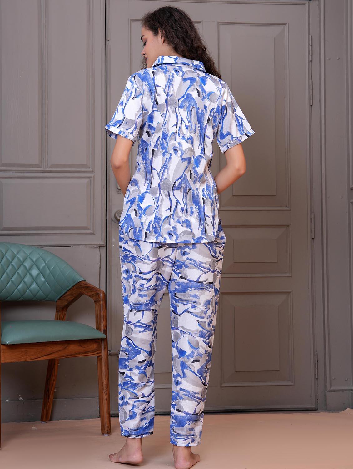 women printed short sleeve nightwear pyjama set - 21981618 - Standard Image - 4