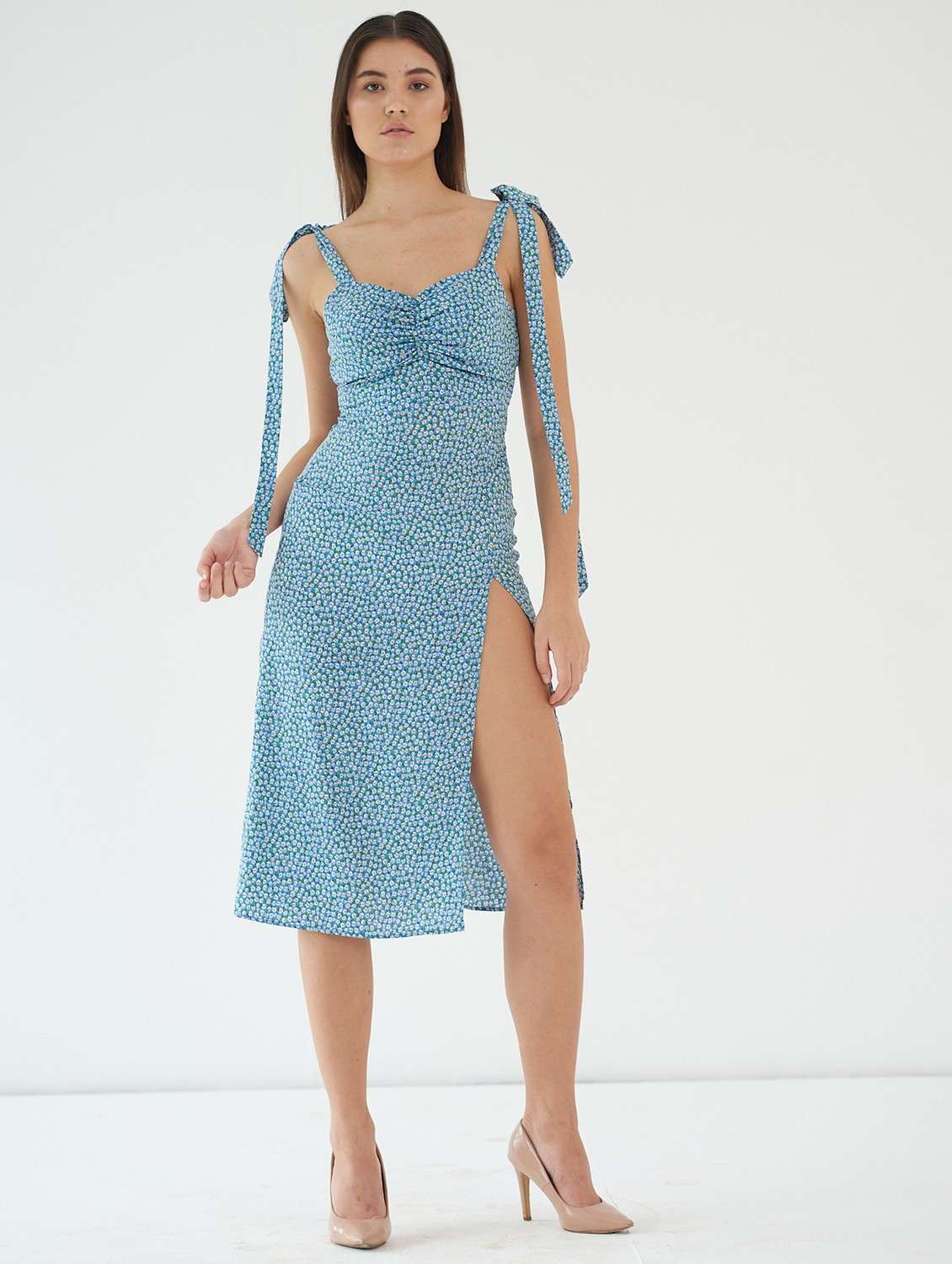women floral print shoulder strap a-line dress - 21981772 - Zoom Image - 0