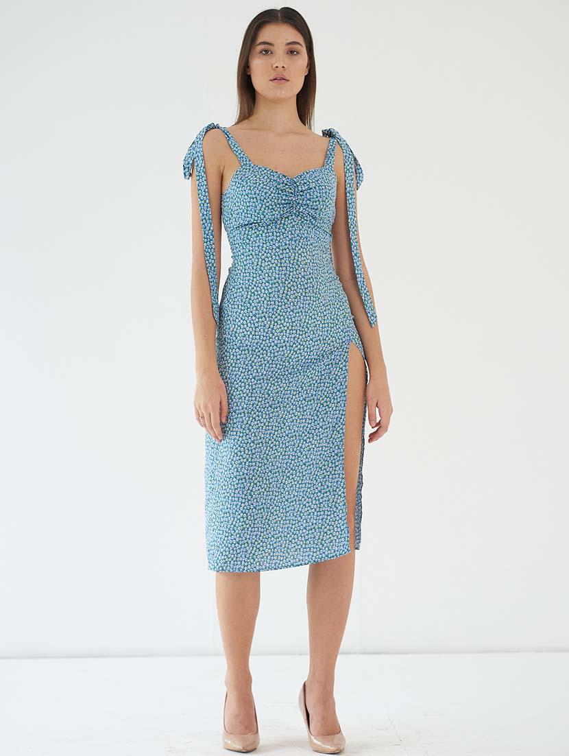 women floral print shoulder strap a-line dress - 21981772 - Standard Image - 1