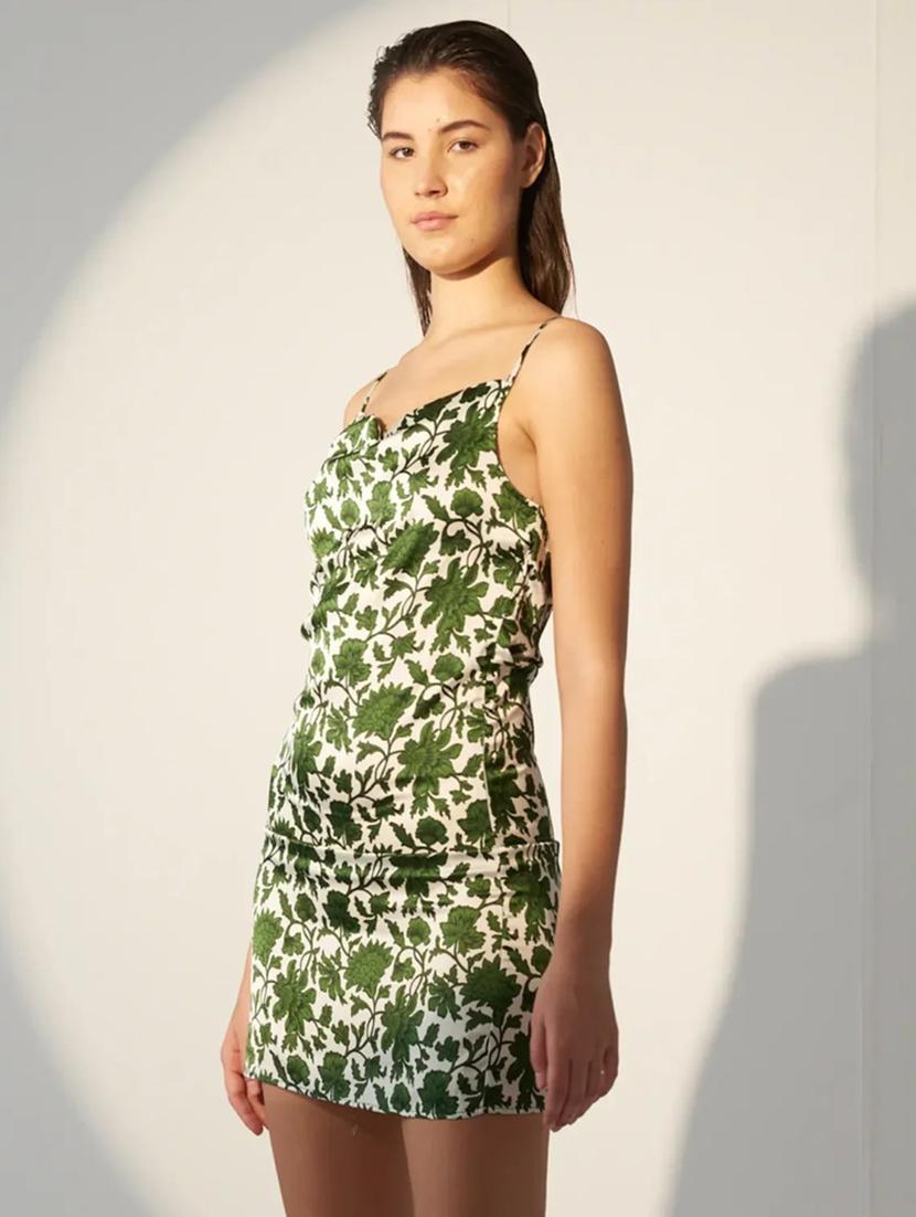 women floral print shoulder strap cowl neck sheath dress - 21981775 - Standard Image - 1