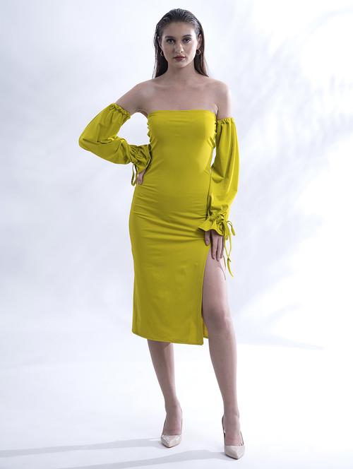 women solid off shoulder bodycon dress - 21981782 - Standard Image - 0